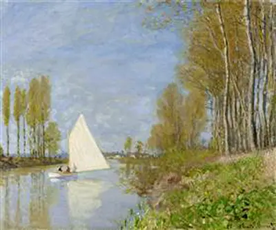 Small Boat on the Small Branch of the Seine at Argenteuil Claude Monet